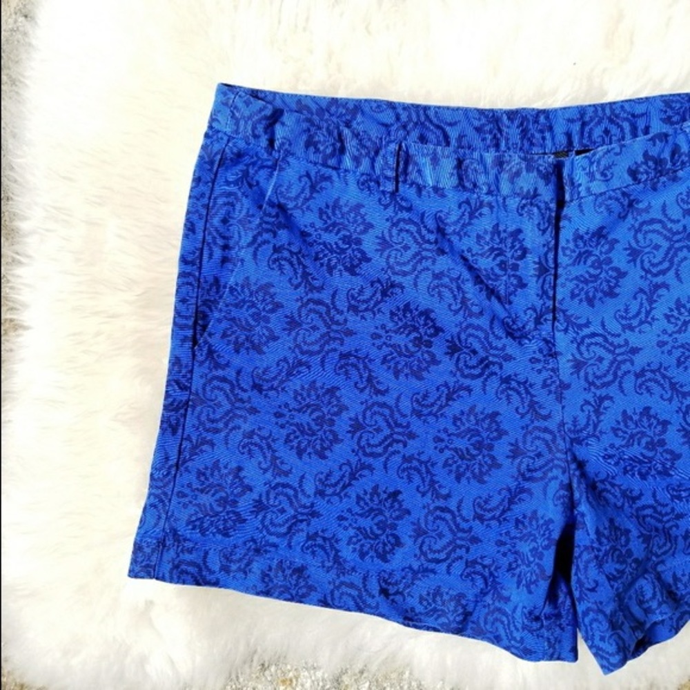 Blue Damask Pattern Cynthia Rowley Shorts